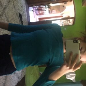 blue long sleeve shirt